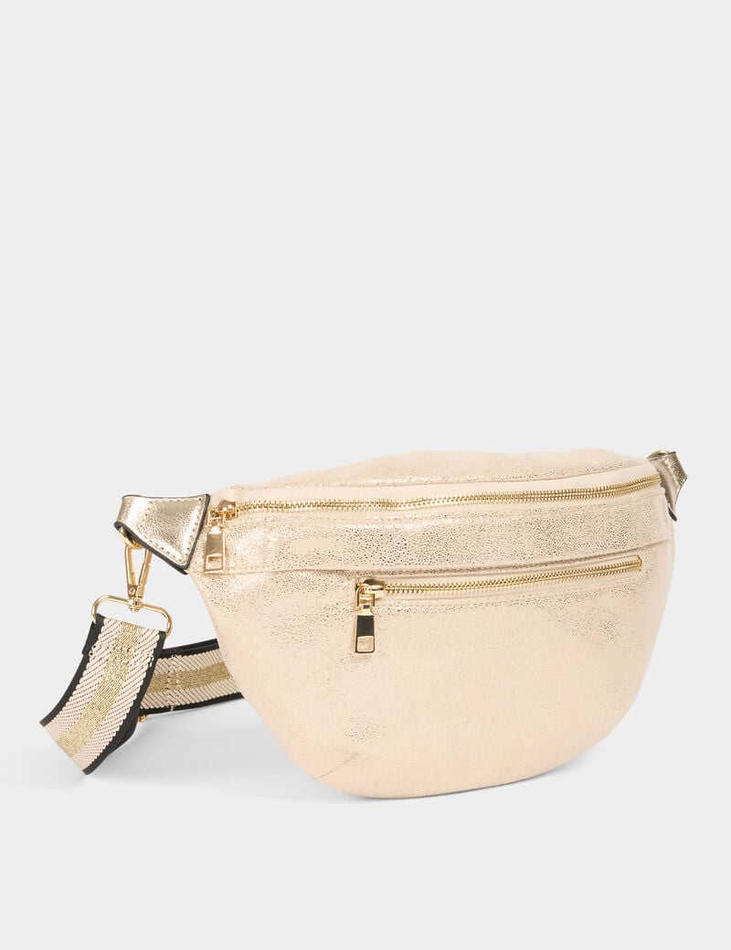 sac banane metallise jaune or femme Sac banane métallisé jaune or femme