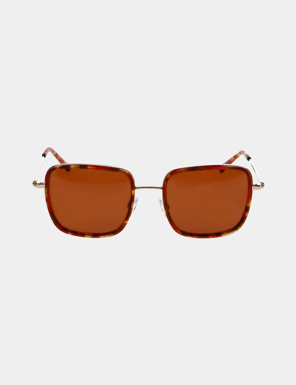 Lunettes de soleil carrée marron femme