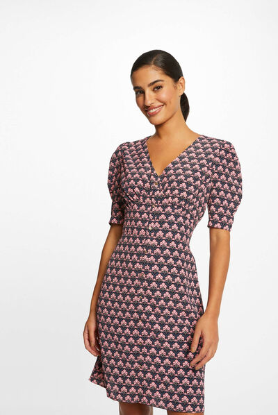 Robe droite imprimé abstrait multico femme