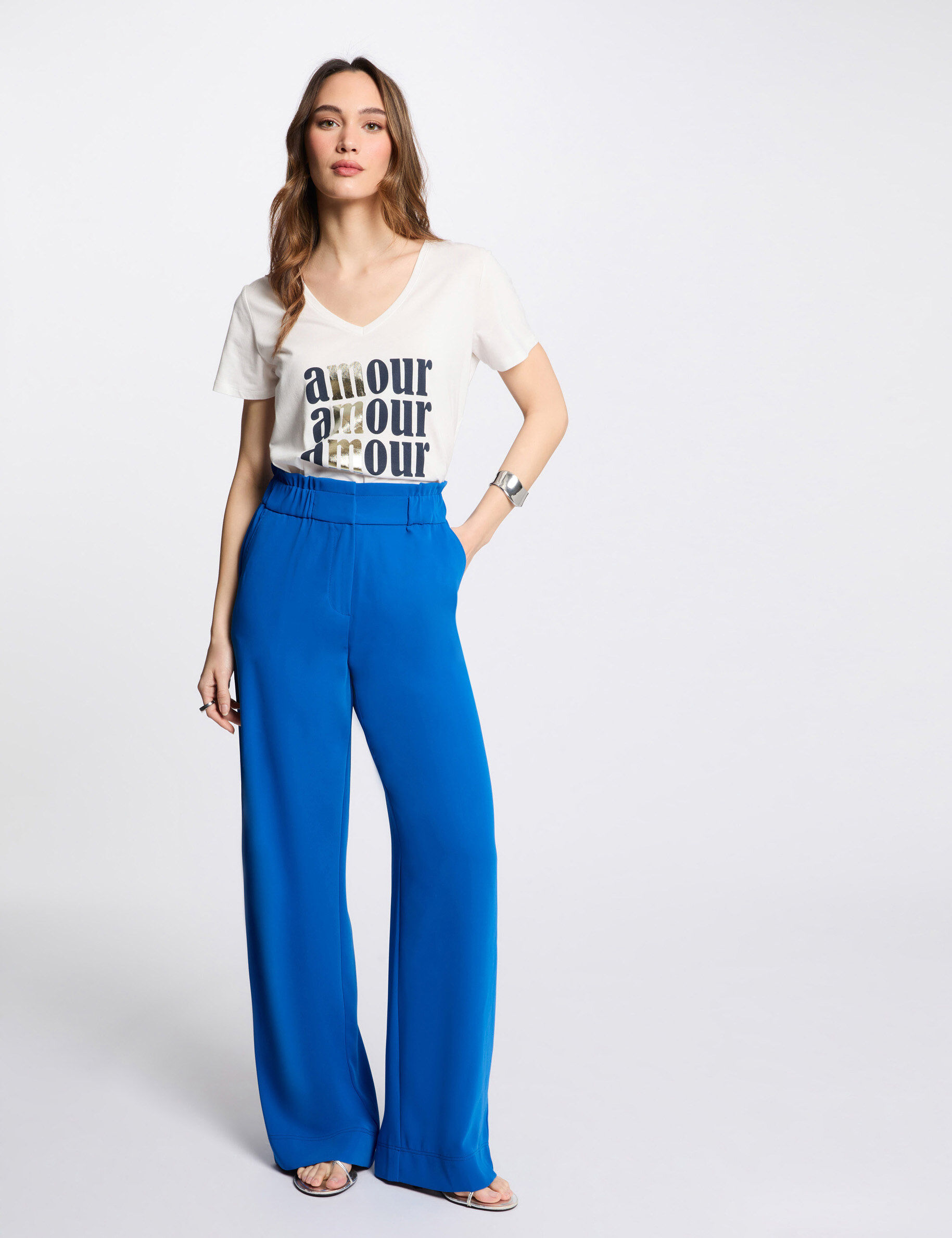 Pantalon large à fronces - Morgan - Modalova