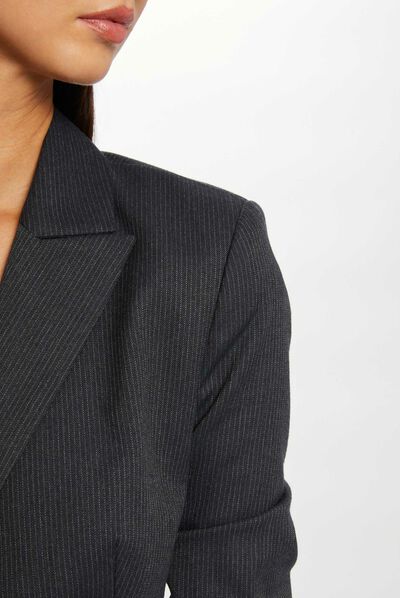 Veste cintrée à rayures gris anthracite femme