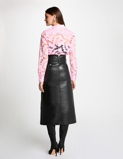 Chemise manches longues rose clair femme