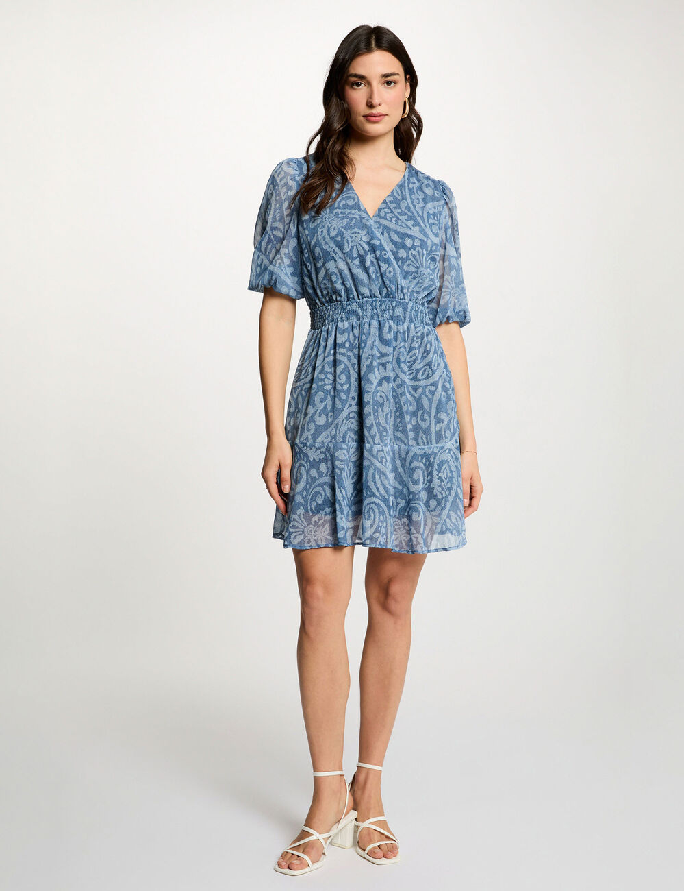 Robe courte cache coeur multicolore femme