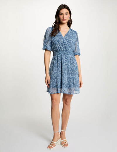 Robe courte cache coeur multicolore femme
