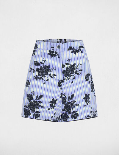 Short large popeline multicolore femme