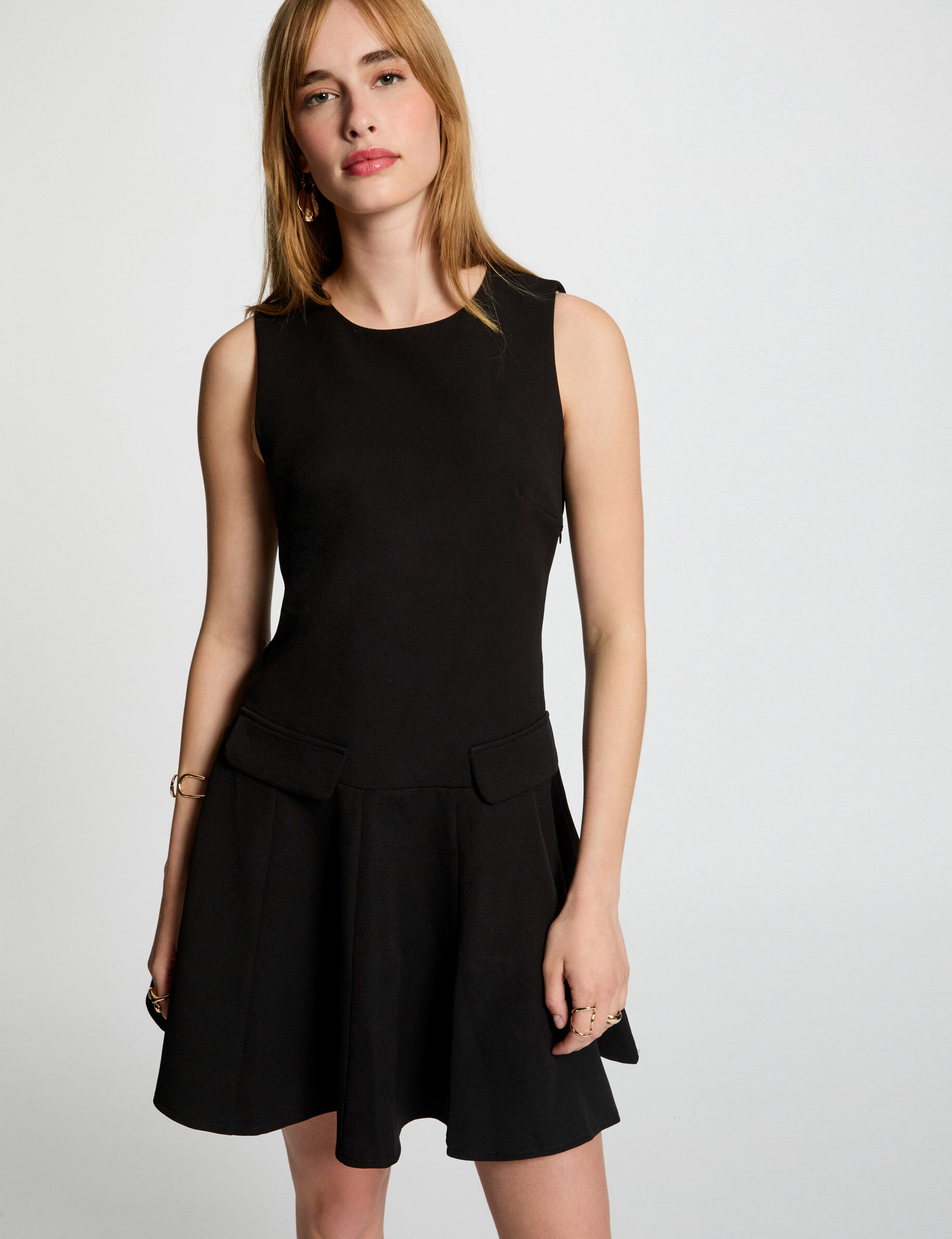 Robe courte trapèze noir femme - Morgan - Modalova