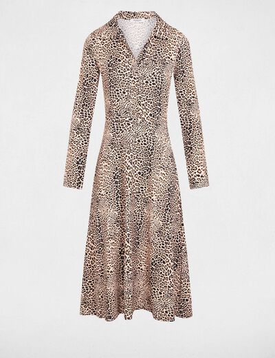 Robe chemise imprim&eacute;e multicolore femme