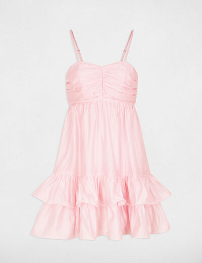 Robe courte en tulle rose pastel femme