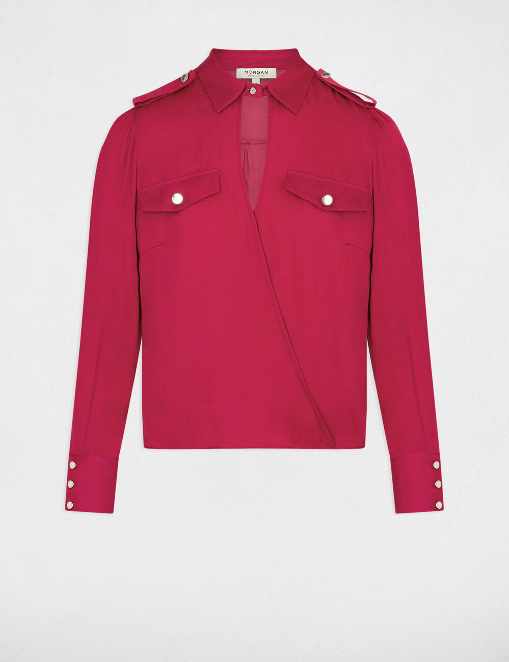 Blouse manches longues rose fonce femme