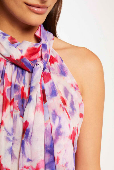Blouse sans manches imprimé floral multico femme