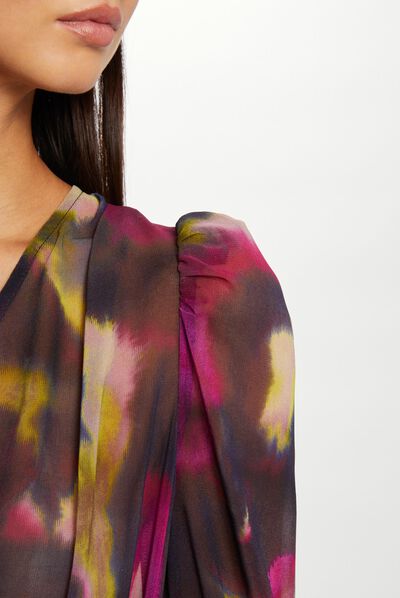 Robe portefeuille imprimé abstrait multico femme