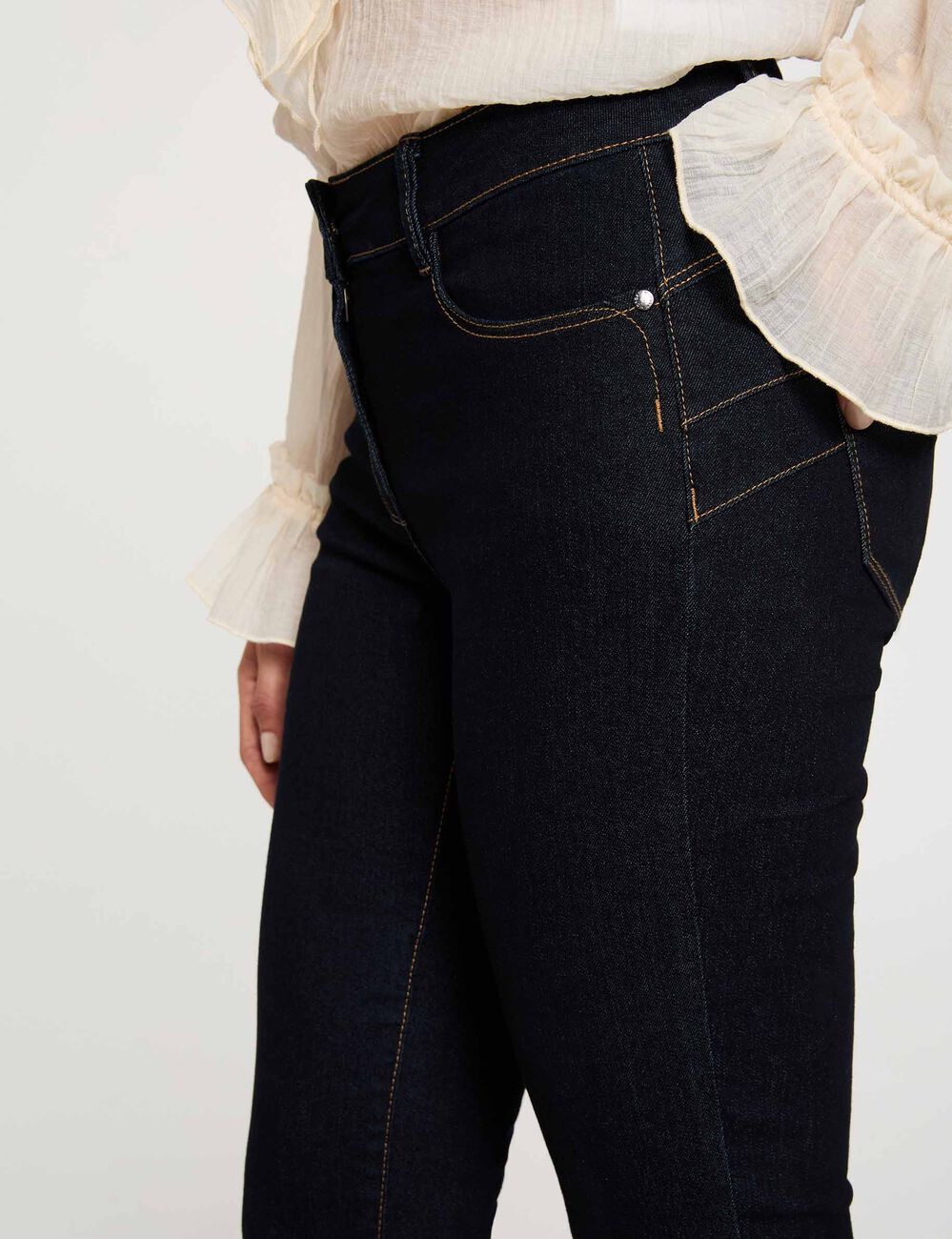 Jean skinny ajust&eacute; bleu femme