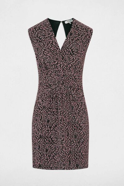 Robe courte imprimé abstrait rose femme