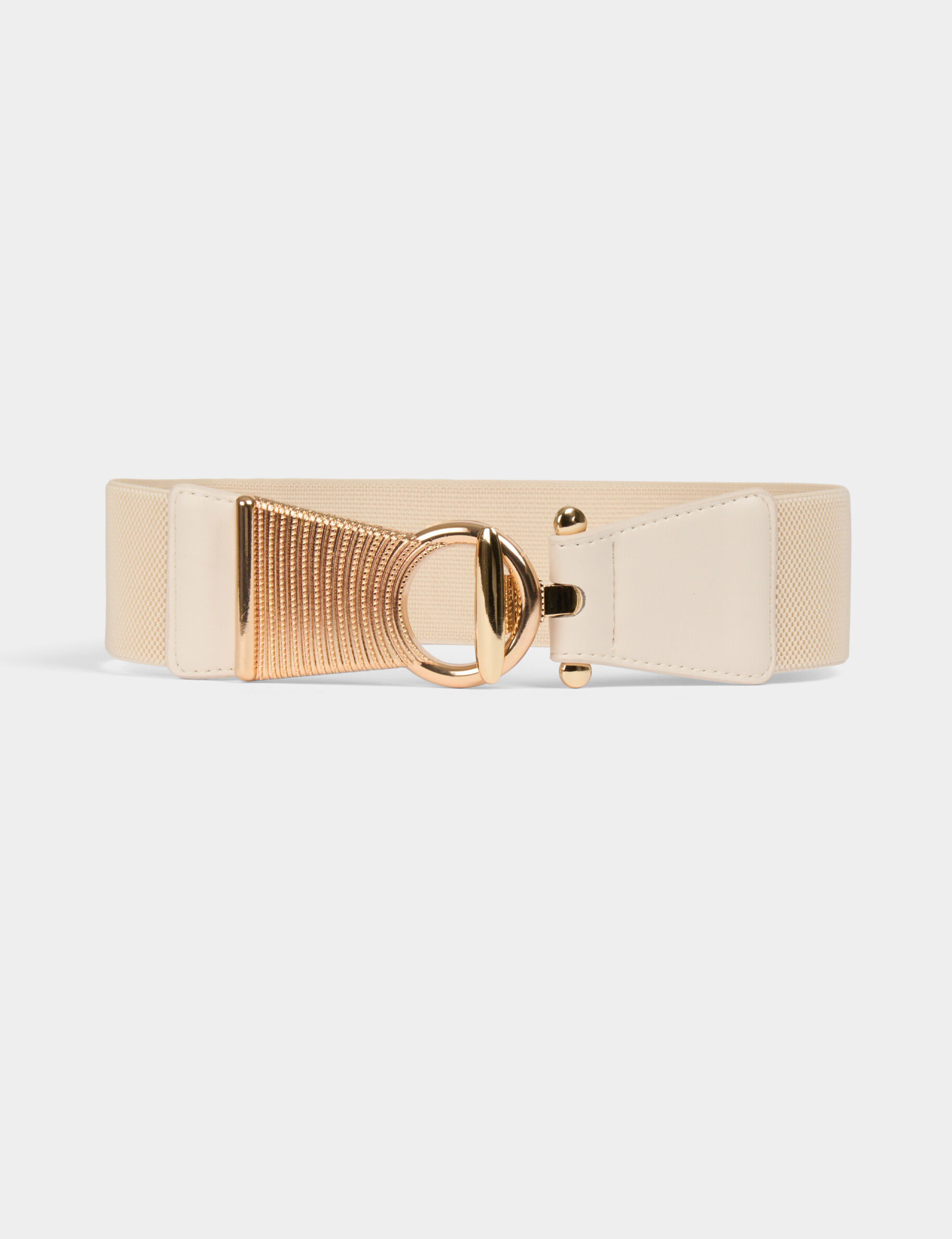 Ceinture élastiquée à boucle ivoire femme