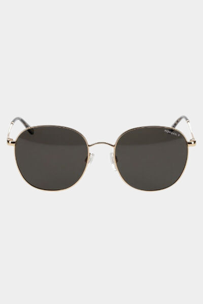 Lunettes de soleil arrondies beige femme