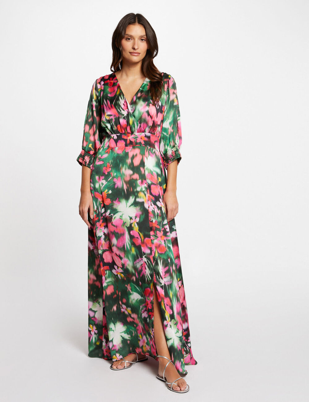 Robe longue imprimé floral multico femme