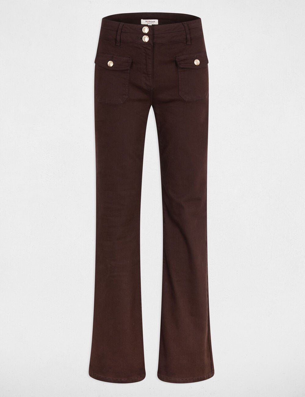Pantalon bootcut marron fonc&eacute; femme