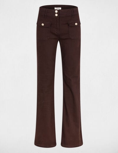 Pantalon bootcut marron fonc&eacute; femme
