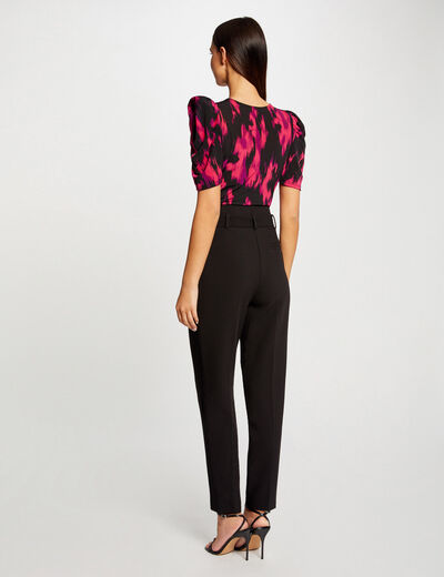 T-shirt manches courtes imprimé abstrait multico femme