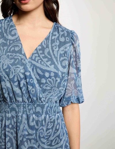 Robe courte cache coeur multicolore femme