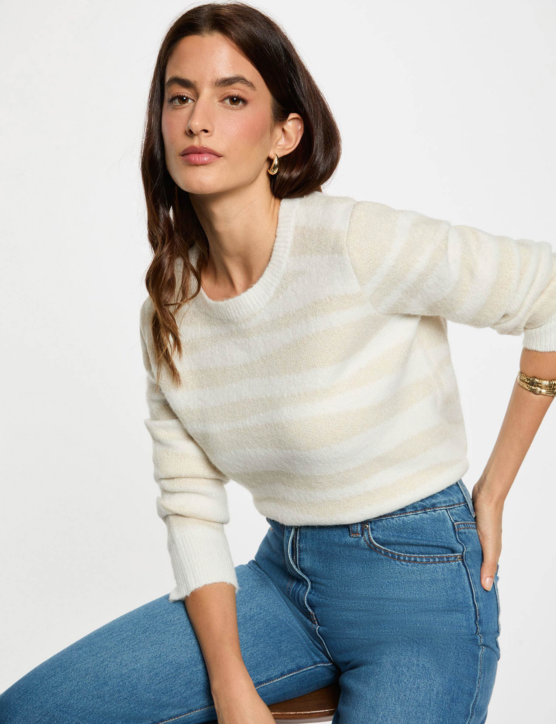 Pull court jacquard femme - vue 8