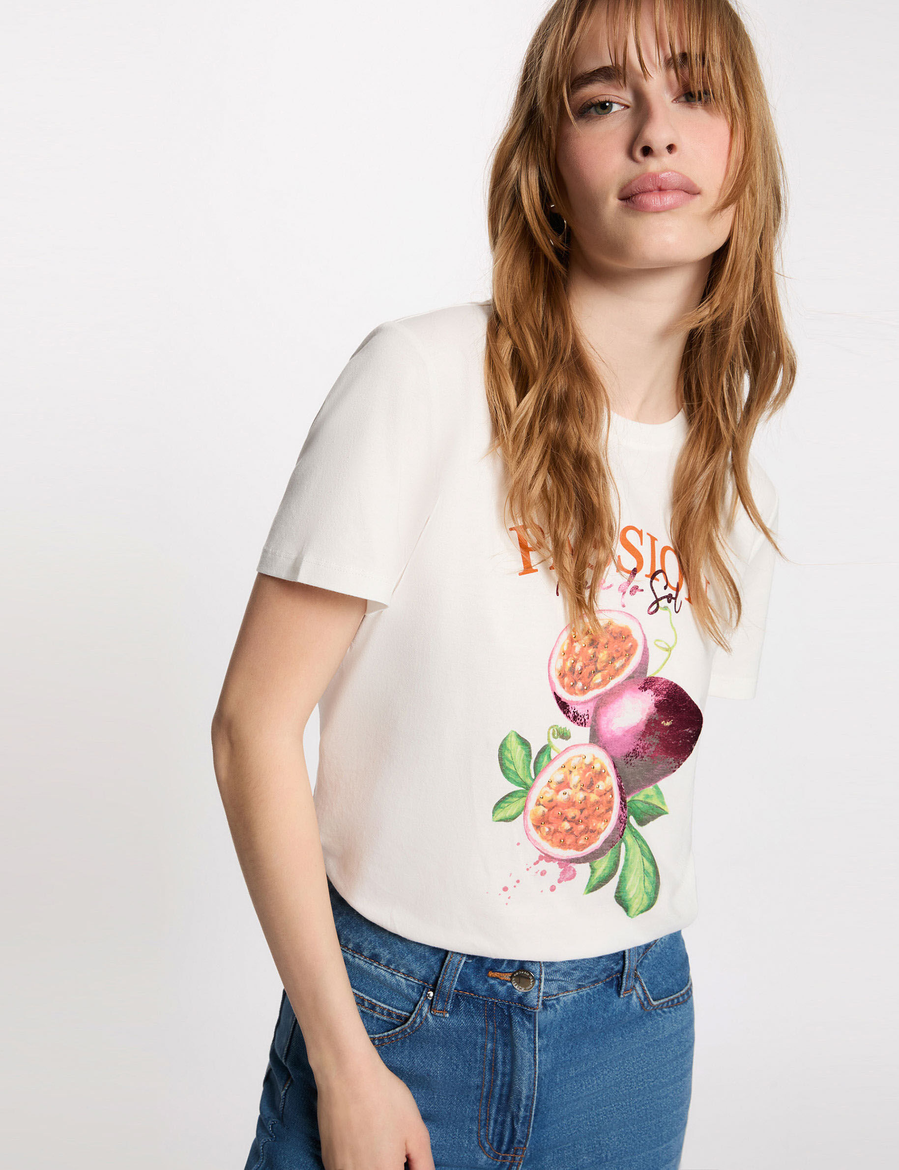 T shirt imprimé col rond femme - vue 1