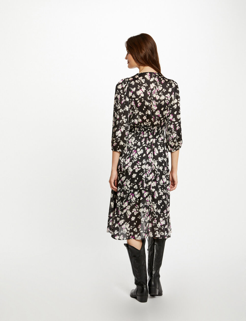 Robe droite imprim&eacute; floral multico femme
