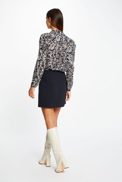 Chemise manches longues imprimé végétal multico femme