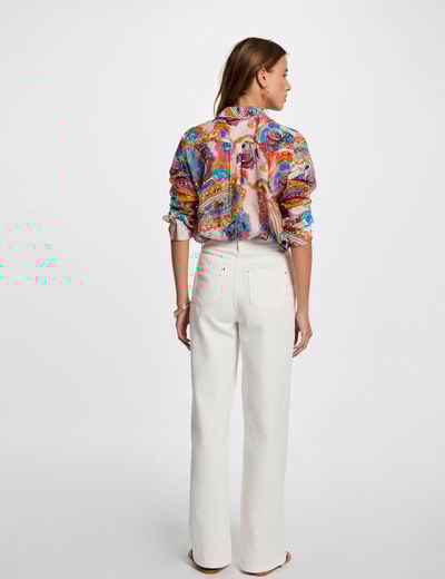 Chemise manches longues multicolore femme