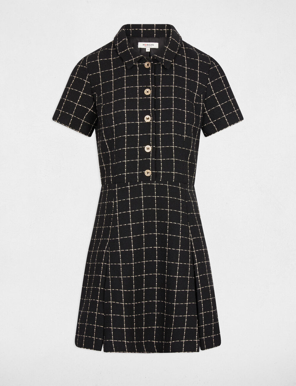 Robe ajust&eacute;e &agrave; plis noir femme