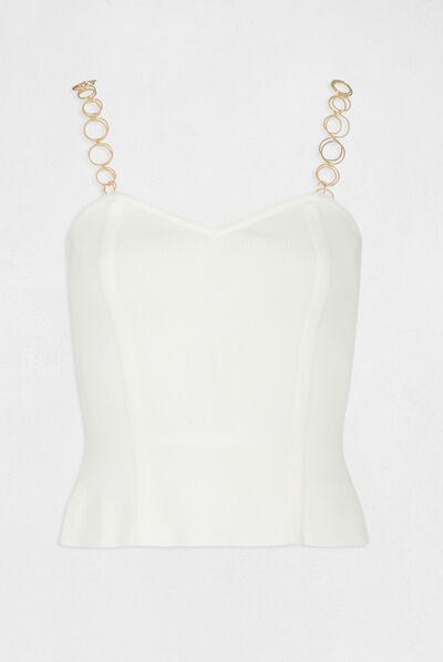 Bustier avec bretelles fantaisie ecru femme