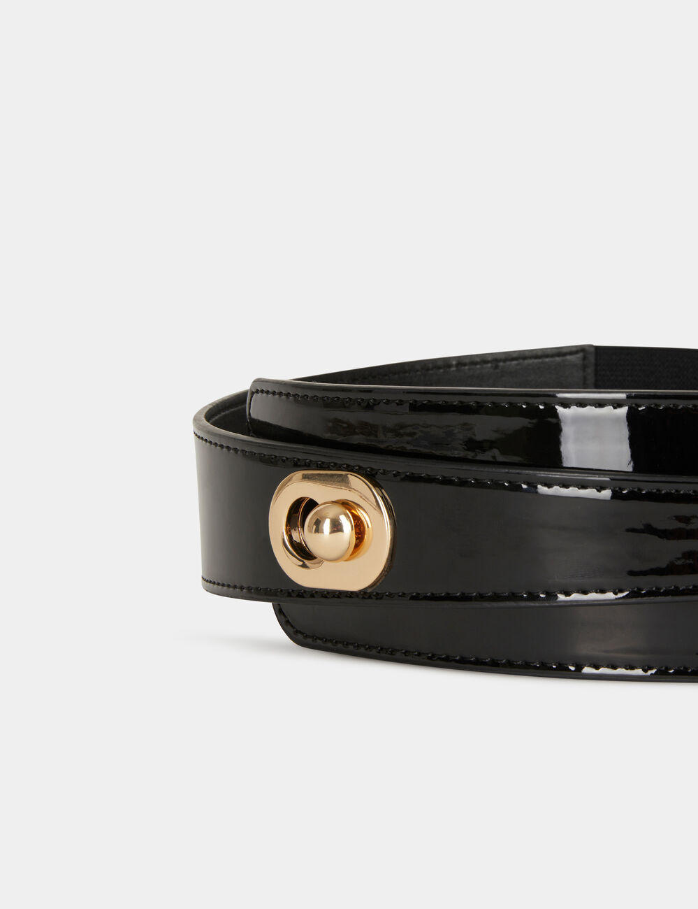 Ceinture &eacute;lastiqu&eacute;e asym&eacute;trique noir femme