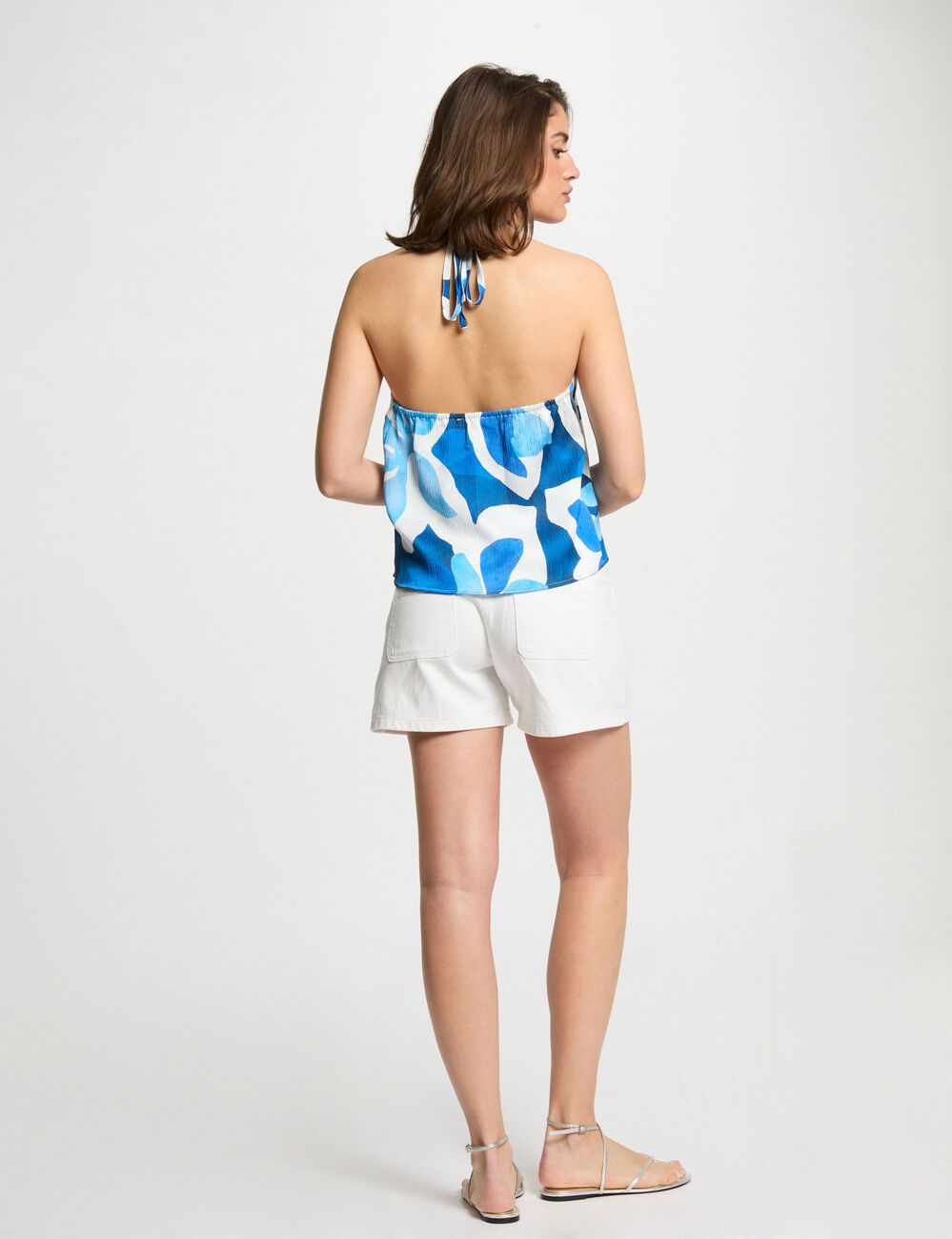 Top dos nu imprim&eacute; multicolore femme