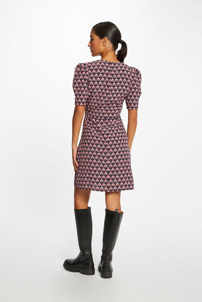 Robe droite imprimé abstrait multico femme