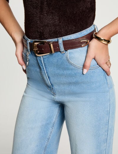 Ceinture croco bordeaux femme