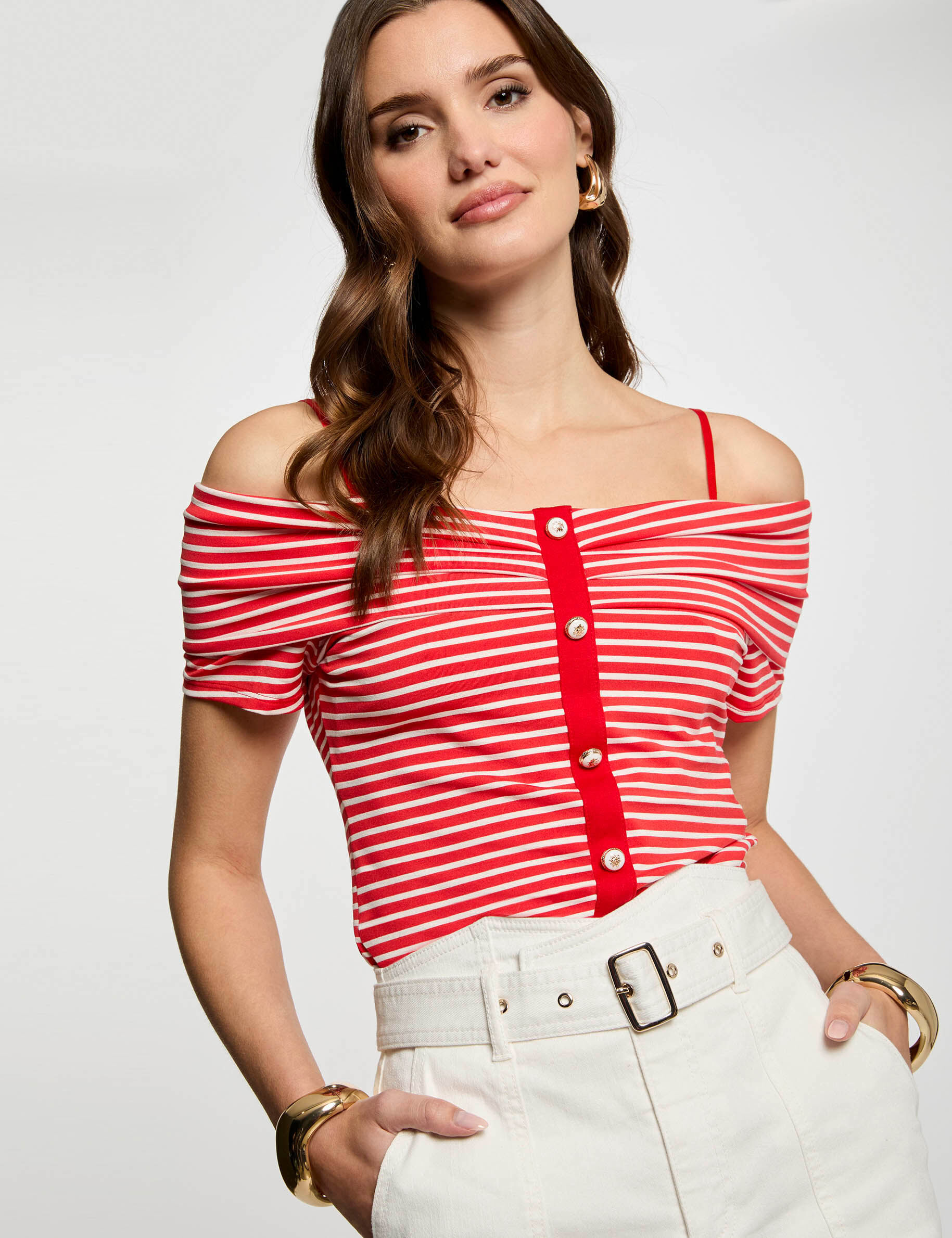 T-shirt manches courtes rayé - Morgan - Modalova