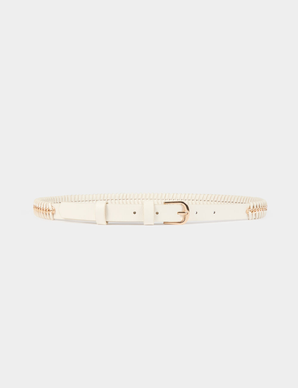 Ceinture tressée chaîne blanc femme