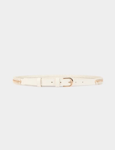 Ceinture tressée chaîne blanc femme