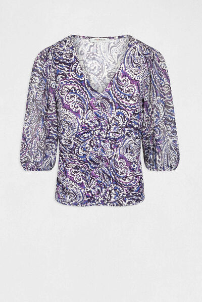 T-shirt manches courtes imprimé multico femme