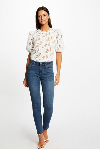 Jeans slim avec liserés métallisés jean stone femme