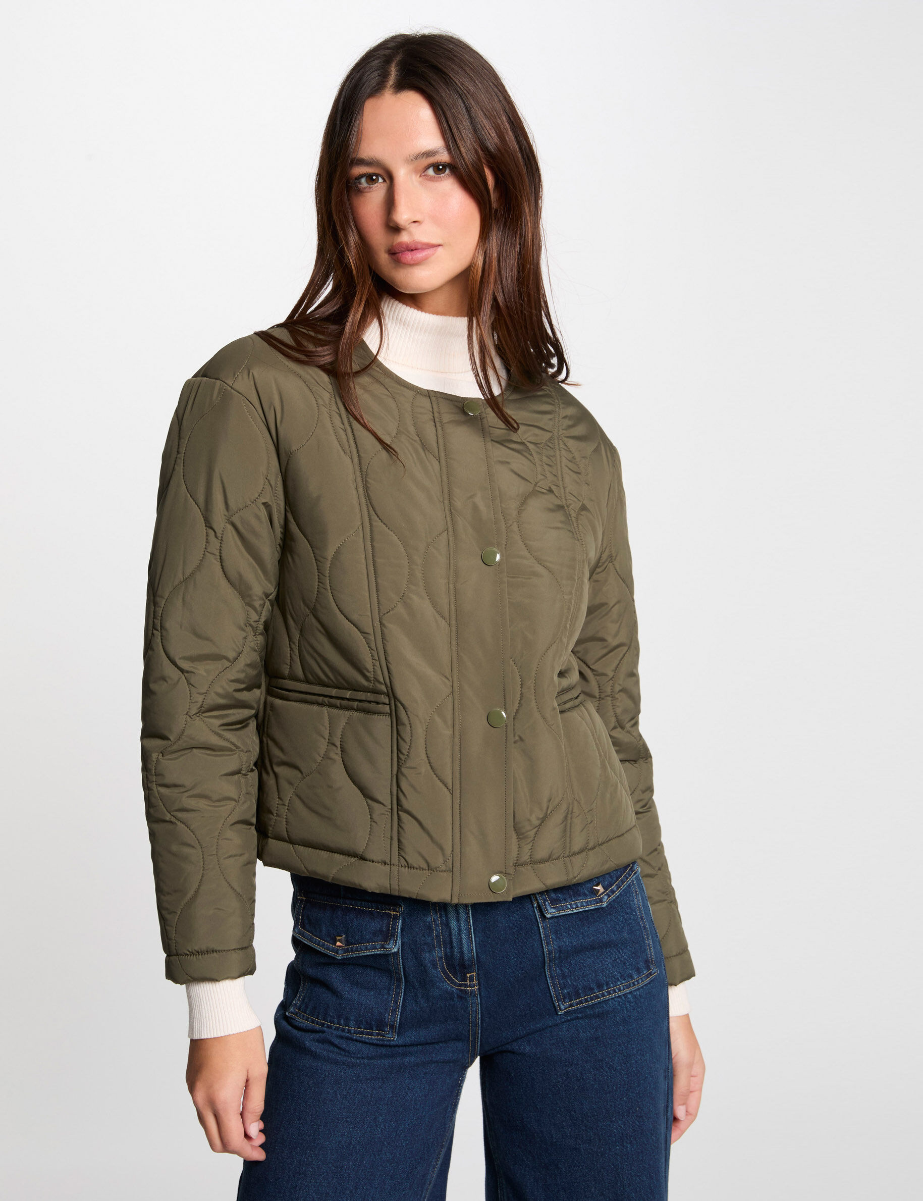 Doudoune courte vert kaki femme - Morgan - Modalova