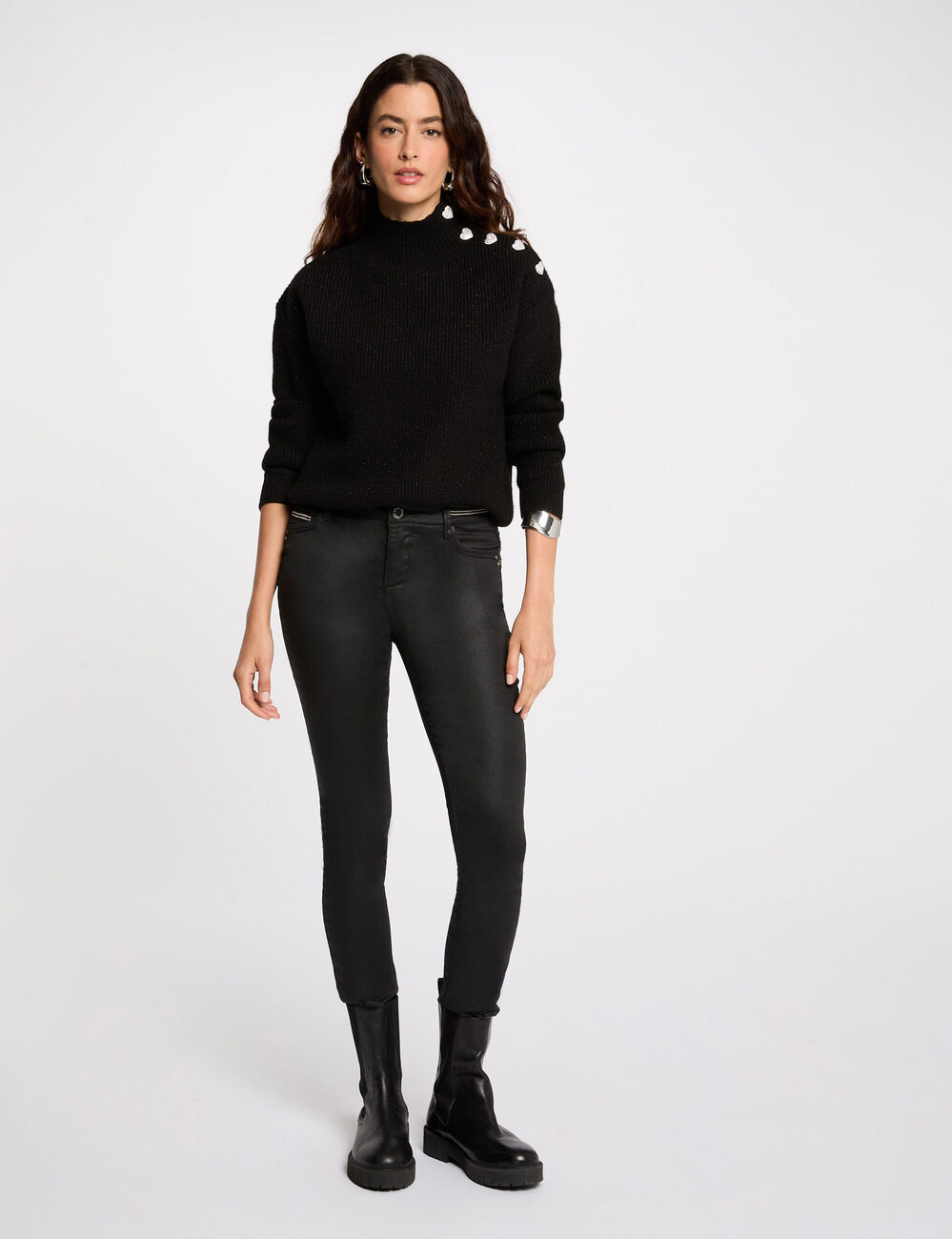 Pantalon Slim Beige enduit Femme Morgan Palona | Déstockage Morgan