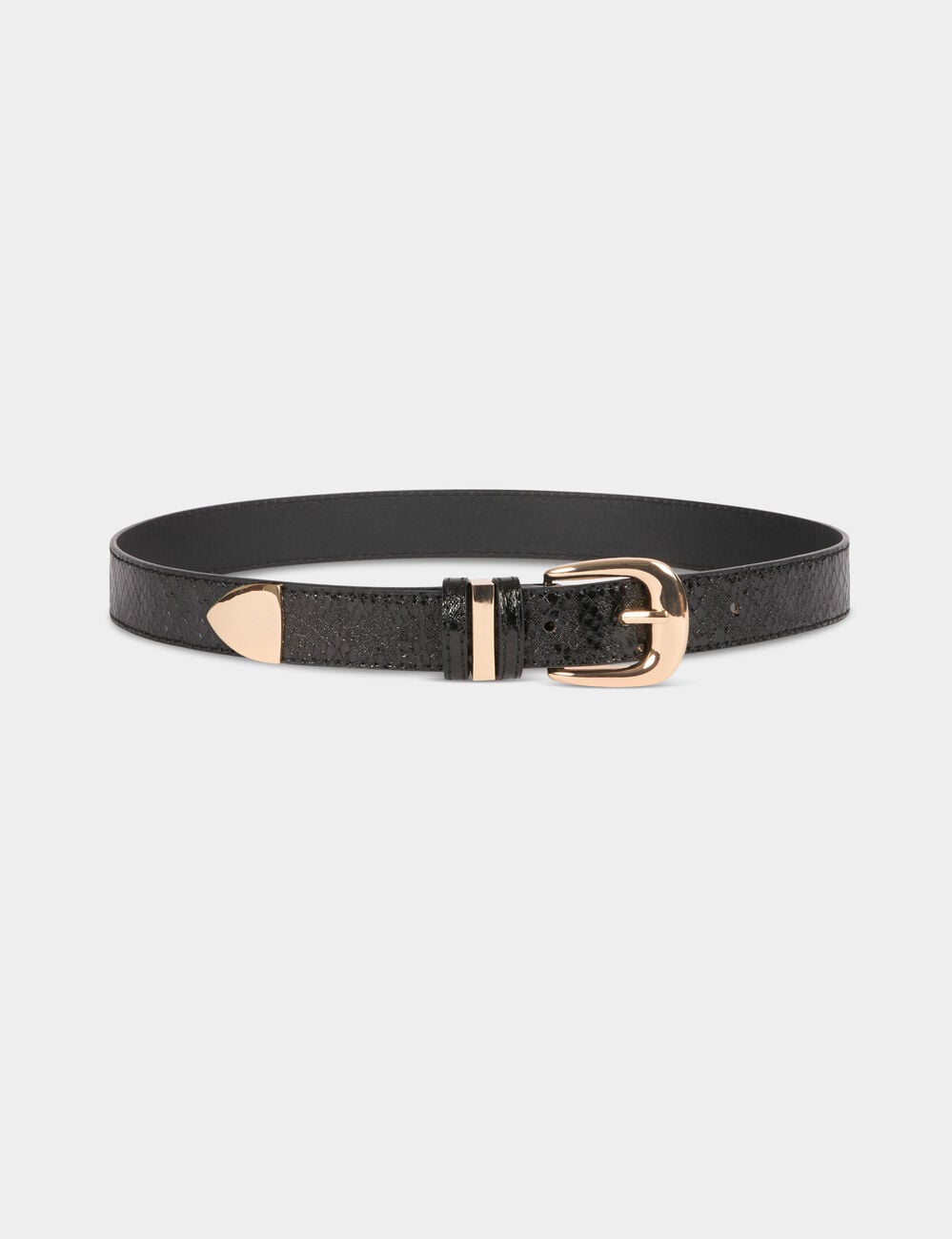 Ceinture effet animalier noir femme
