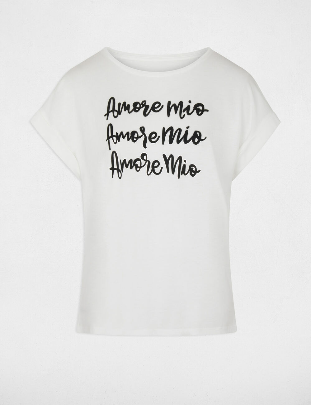 T-shirt col rond blanc femme