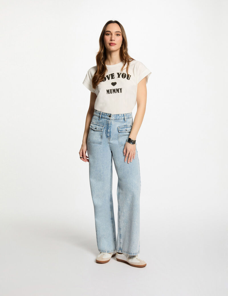 t shirt a inscription blanc femme T-shirt à inscription blanc femme