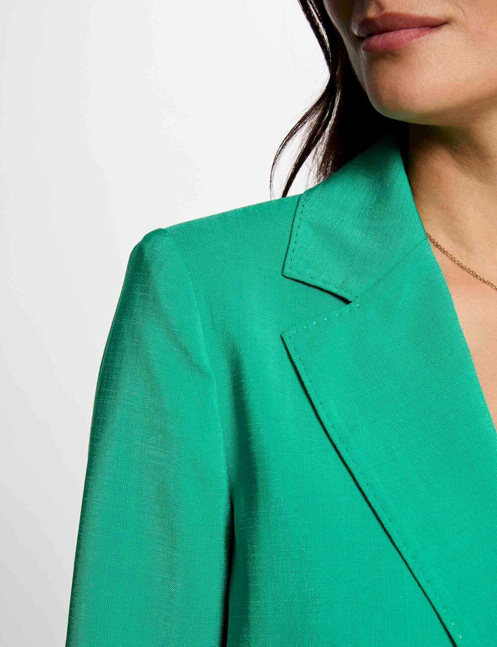 Blazer fluide vert &eacute;meraude femme