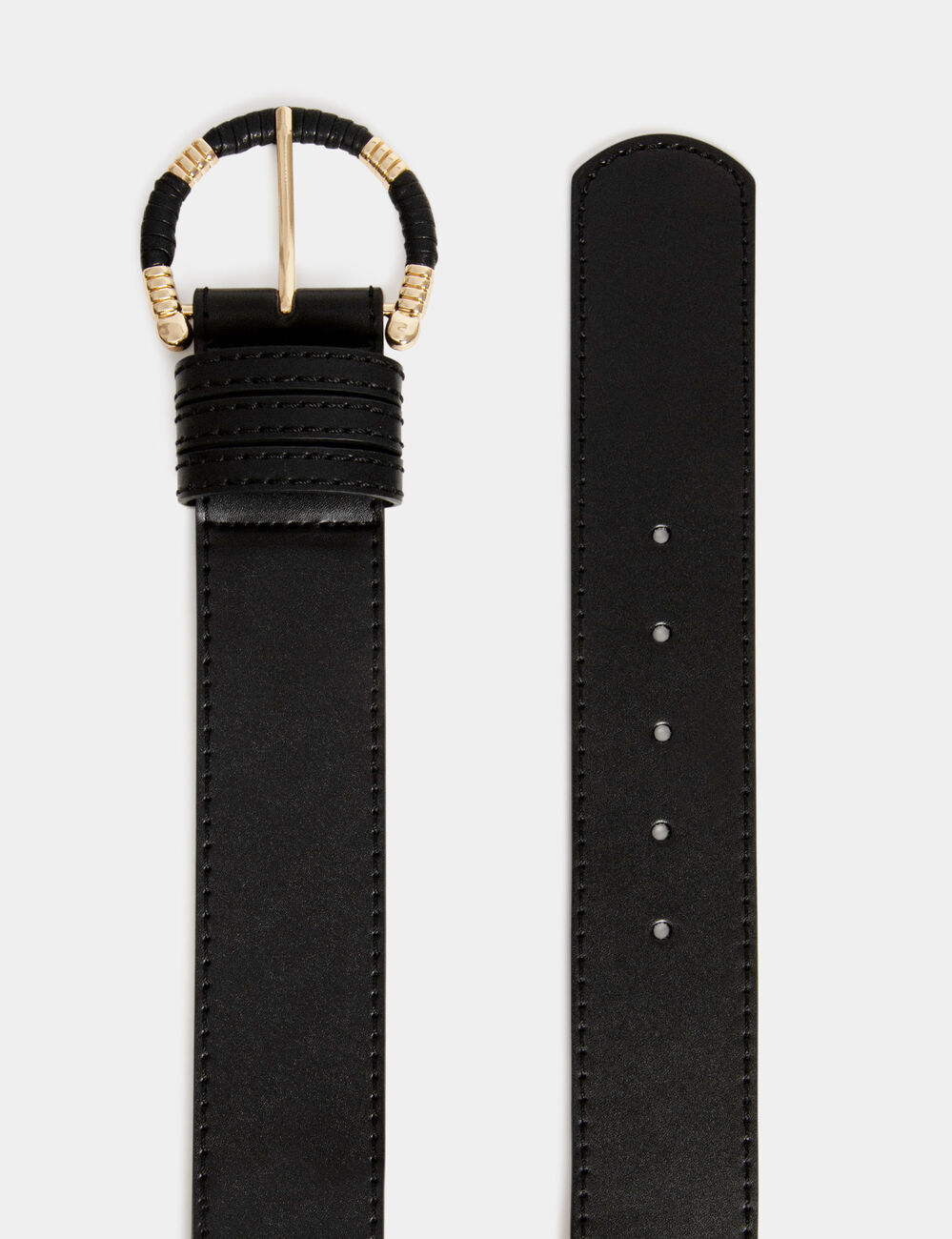 Ceinture boucle enveloppée noir femme