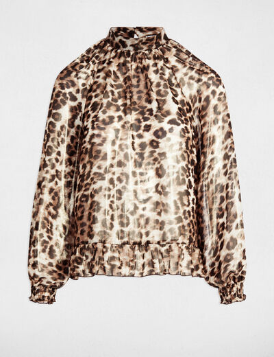 Blouse manches 3/4 imprimée multicolore femme