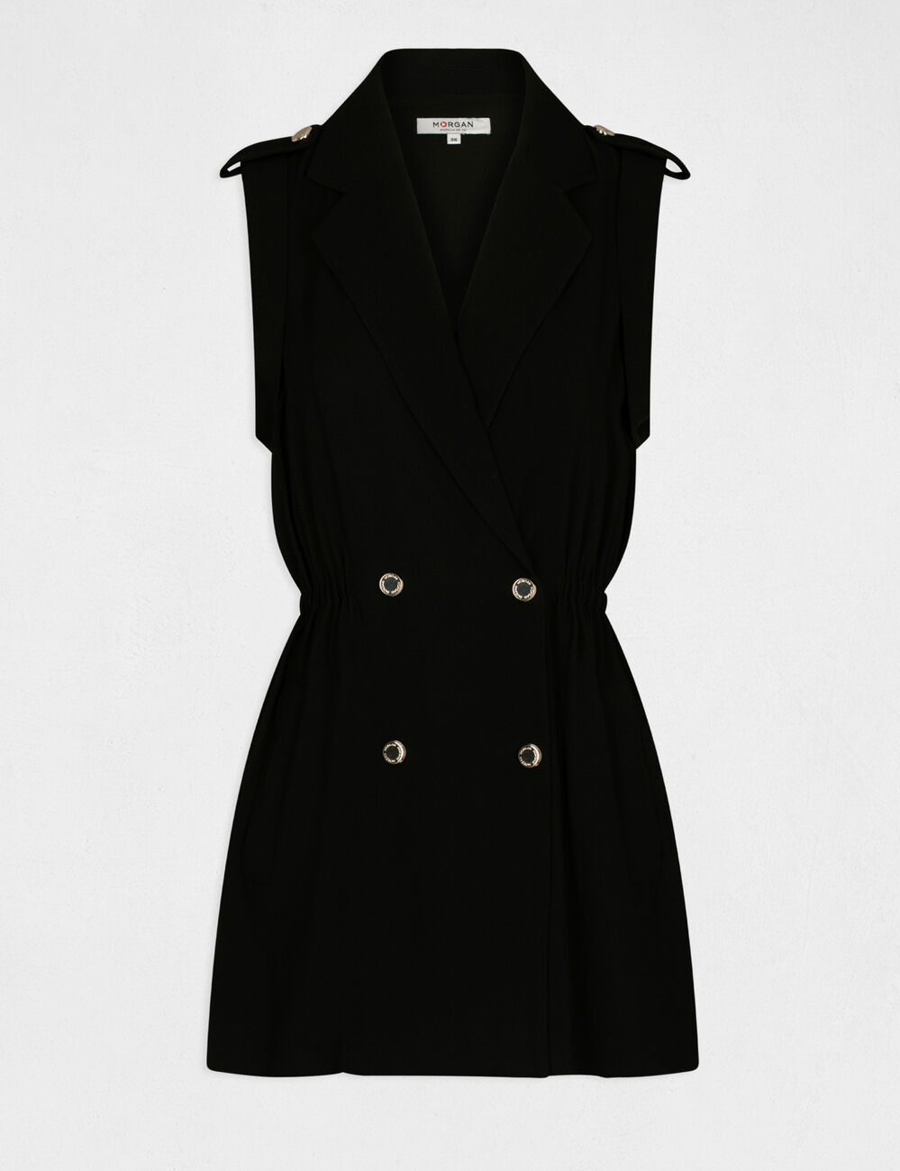 Combinaison droite avec boutons noir femme
