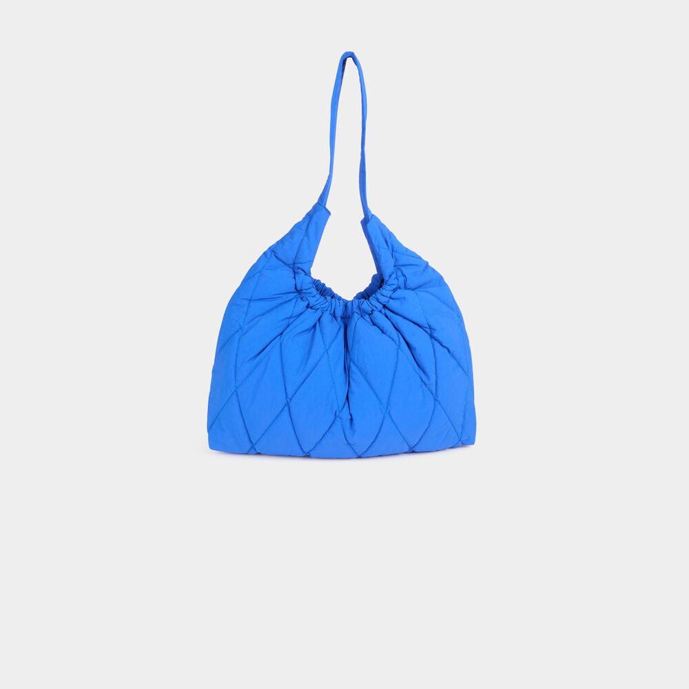 Sac matelass&eacute; port&eacute;-&eacute;paule bleu femme